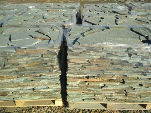 Плитняк златолит зелёный для цоколя, отмостки купить в Радужном